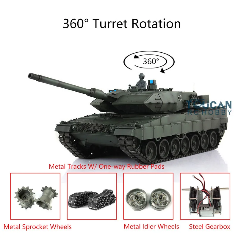 

1/16 HENG LONG 7,0 Leopard2A6 RC Tank 3889 с 360-градусными металлическими гусеницами с дистанционным управлением, автомобильные игрушки для мальчиков TH17607-SMT4