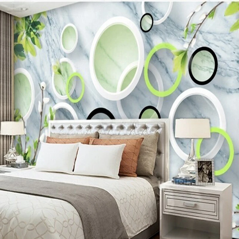 

Трехмерная круглая панель MU9113 с простой мраморной текстурой для декора стен за телевизором и диваном