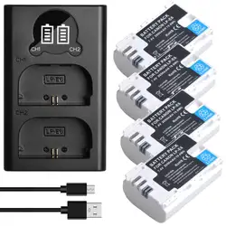 Batmax LP-E6 Bateria LP-E6N Battery+LED Dual Charger for Canon EOS R5 R6 R7 R RP EOS 5DS R 5D Mark II 5D Mark III 6D 7D 70D 80D