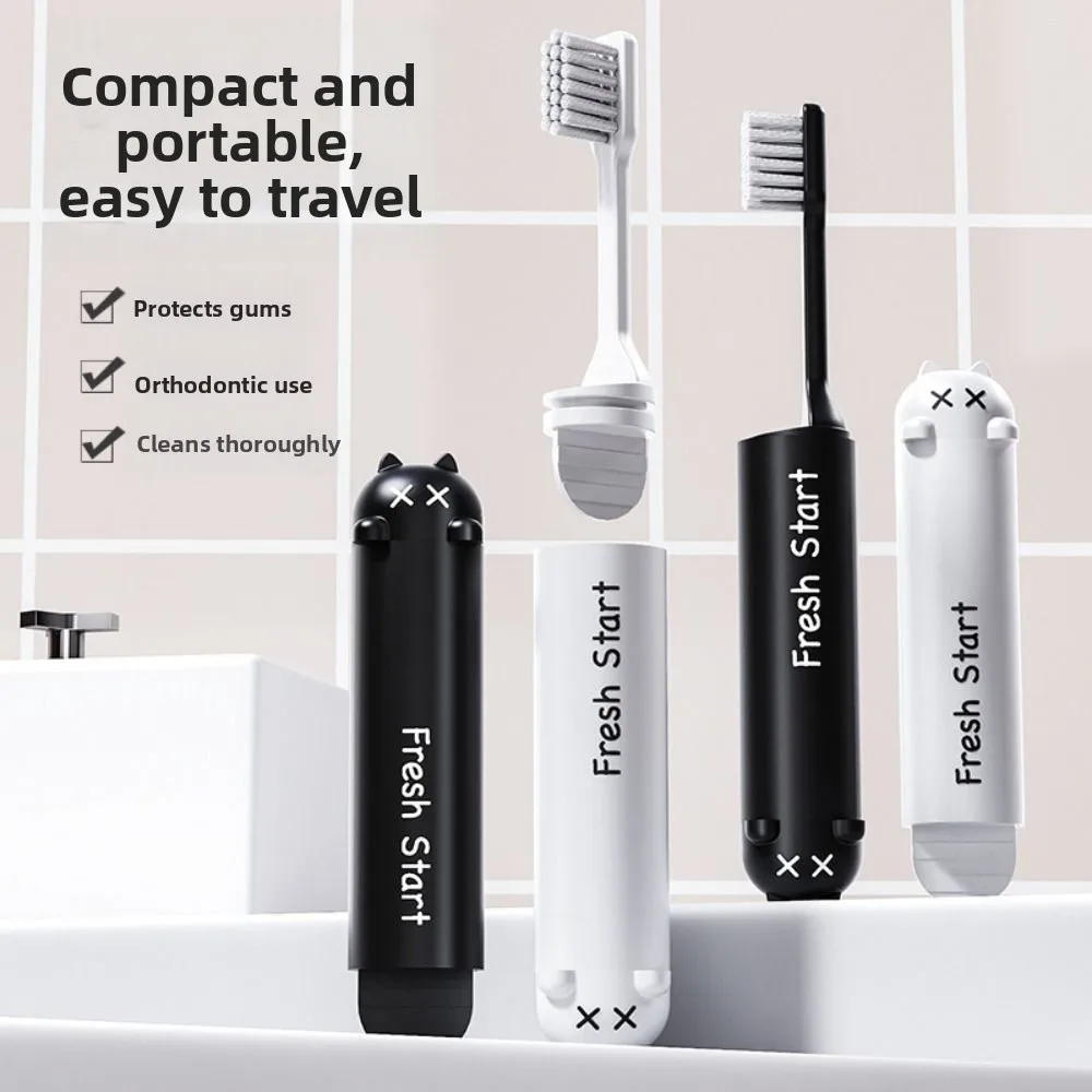 Durable Foldable Travel Toothbrush Portable Mini Dental Brush Soft Bristle Detachable Adult Toothbrush for Adult Business Travel