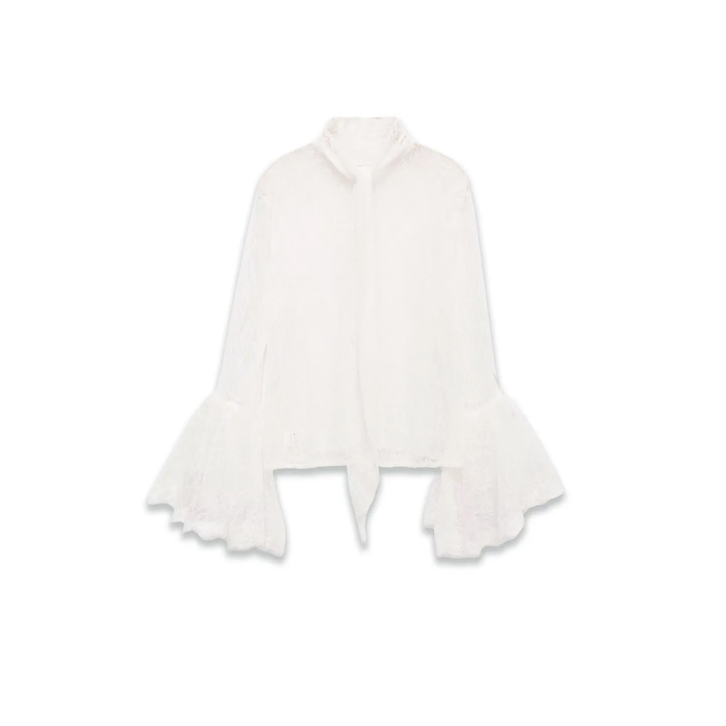 Ruffle Sve Lace Patchwork Top feminino irt Europeu Sle Long Sve Winter 2025 Z Marca Girl's Faion Ladies' Clo...