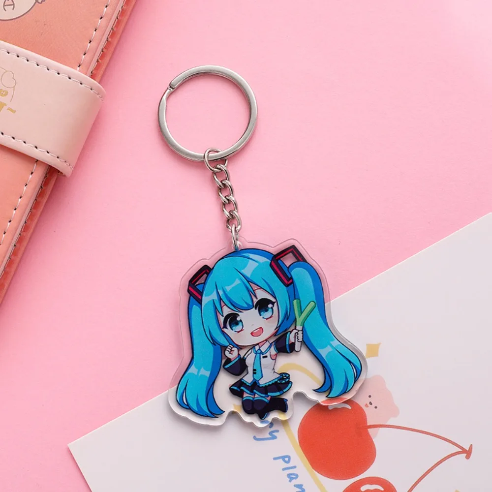 Kawaii Cute Anime Peripheral Hatsune Miku Acrylic Ordinary Key Tool Outfit Backpack Pendant Decoration Accessory Festivals Gift