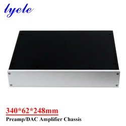 Châssis de préamplificateur tout en aluminium, châssis de décodeur DAC, coque d'amplificateur Audio à monter soi-même, 340x62x248mm