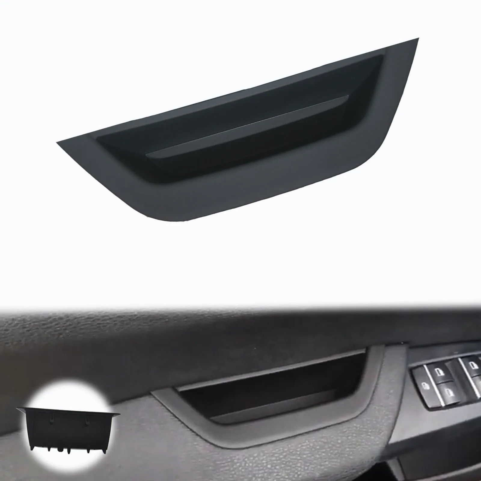 Black Driver Side Door Armrest Handle Storage Trim Fit BMW X3 F25 X4 F26 2011-2017 Left
