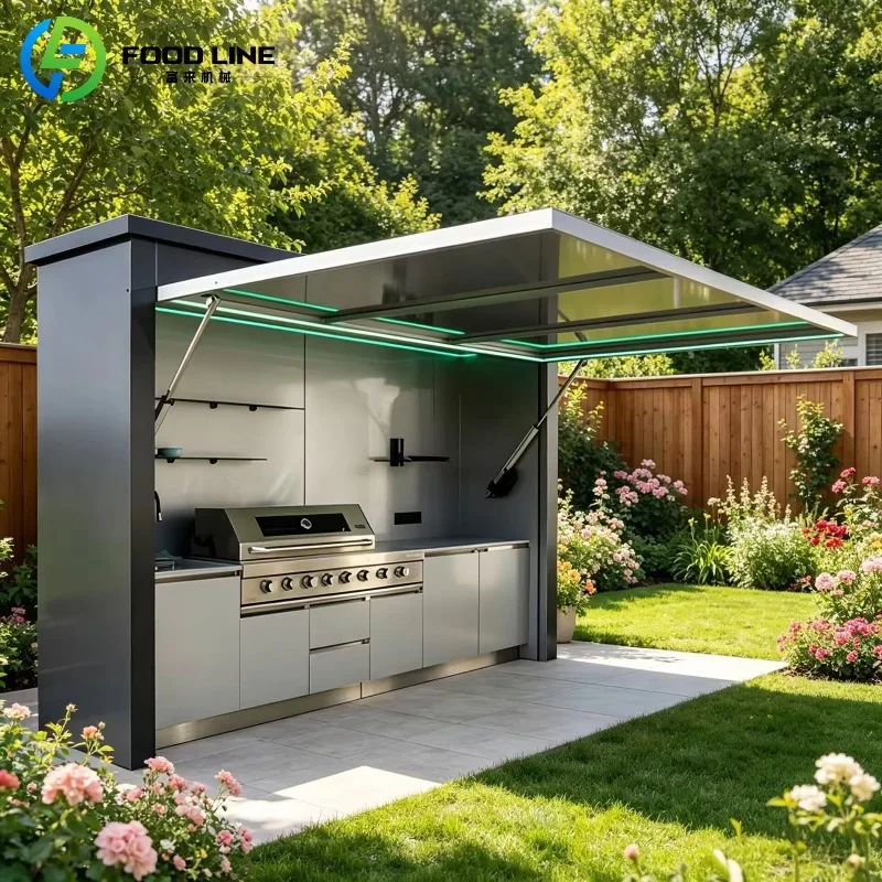 Aluminum Weatherproof Outdoor Kitchen Cabinets Durable Outdoor Cooking Furniture