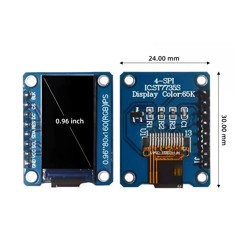 หน้าจอแสดงผล TFT LCD ขนาด 0.96 นิ้ว แบบ SPI ความละเอียด 80x160 ใช้ไอซีไดรเวอร์ ST7735 หน้าจอแบบแท่งยาวสีสันสดใส โมดูลหน้าจอ LCD ขนาดเล็กสำหรับ Arduino