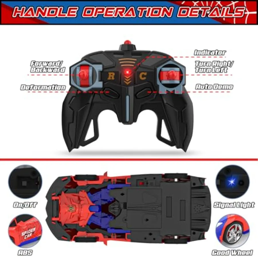 Transform Rc Cars for Boys 4-7 8-12, 2.4Ghz Remote Control Car 1:18 Scale Transforming Robot, One-Button Deformation 0° Rotatio view 5