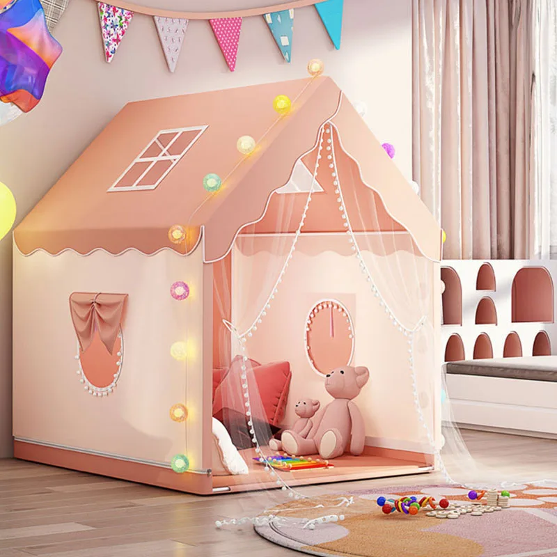 Tienda de juguete de gran tamaño para niños, casa de juguete para gatear para interiores, Castillo súper grande, juego de cama de fantasía de princesa, regalos para bebés