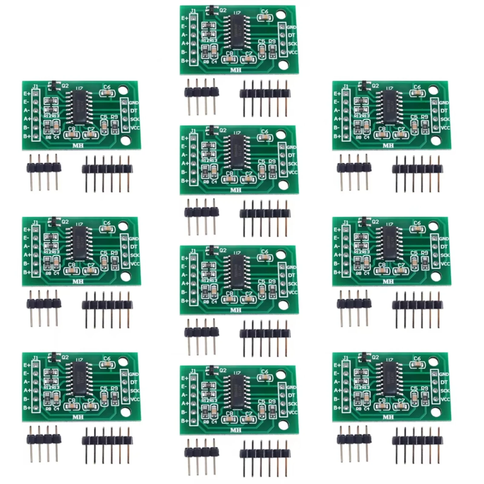 1/2/5/10 PCS HX711 Ad Moudle Weighing Pressure Sensor Dual-Channel 24 Bit Precision Load Cell Amplifier Green PCB for Arduino