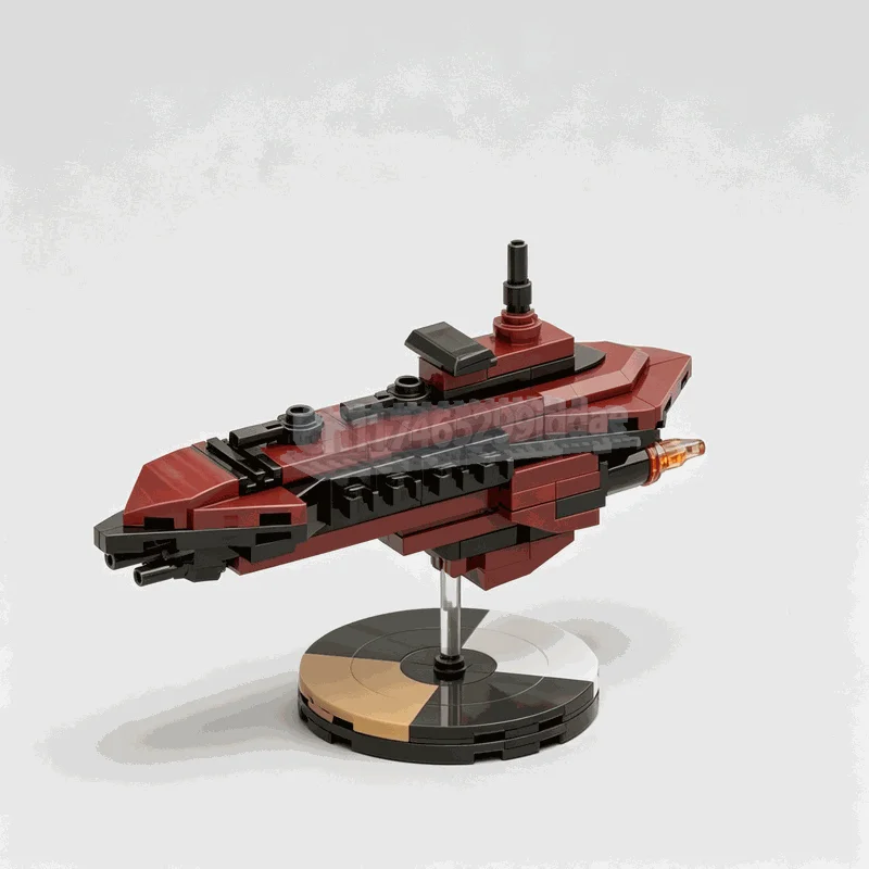 138PCS Chaos Cruiser Red Corsairs Space Ship MOC Model Custom Building Blocks DIY Creative Assembly Sci-Fi Vehicle Collectible