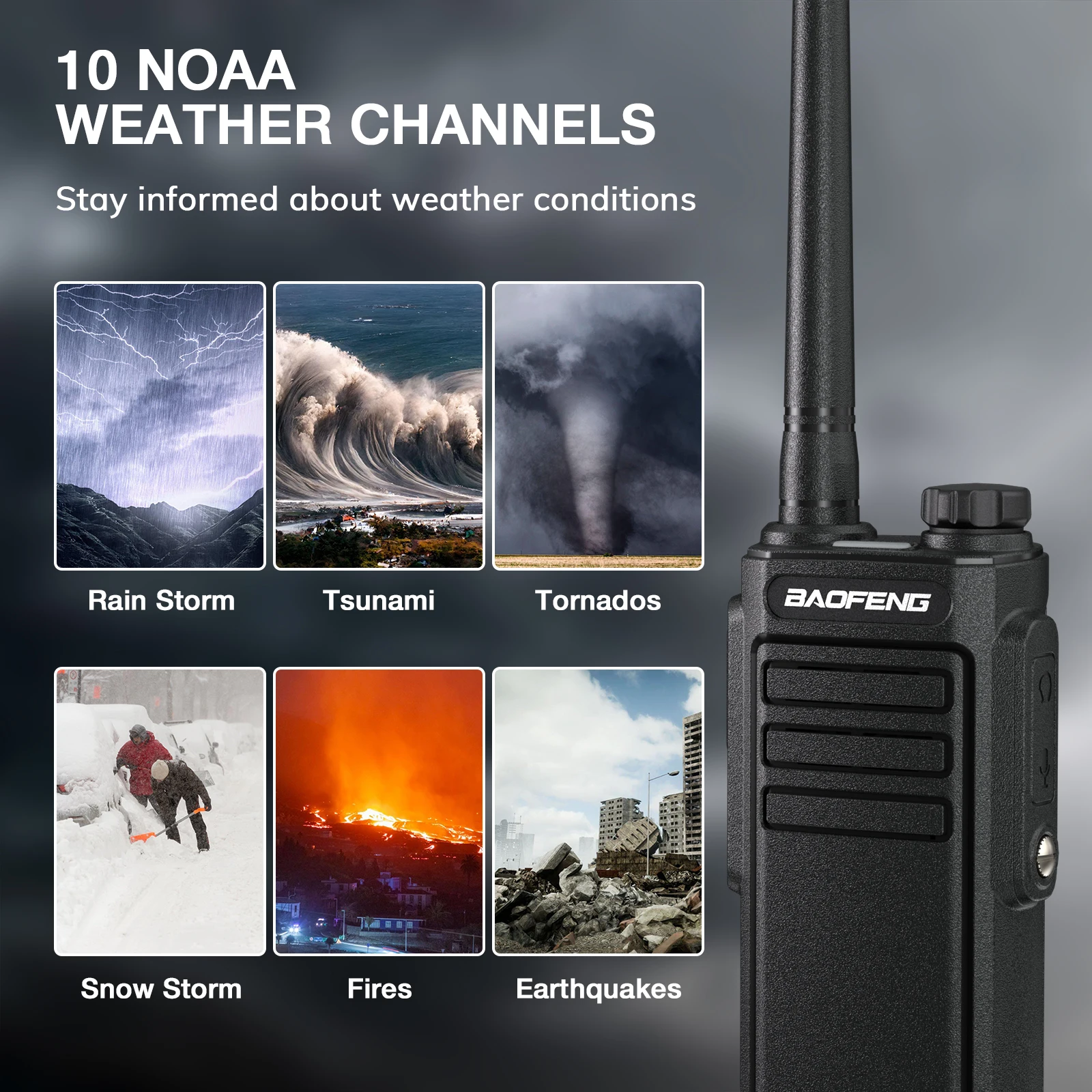 BAOFENG-Radio bidireccional portátil MP31 GMRS, repetidor compatible con GMRS, Cable de carga tipo C 2 en 1, Auriculares, 2 paquetes
