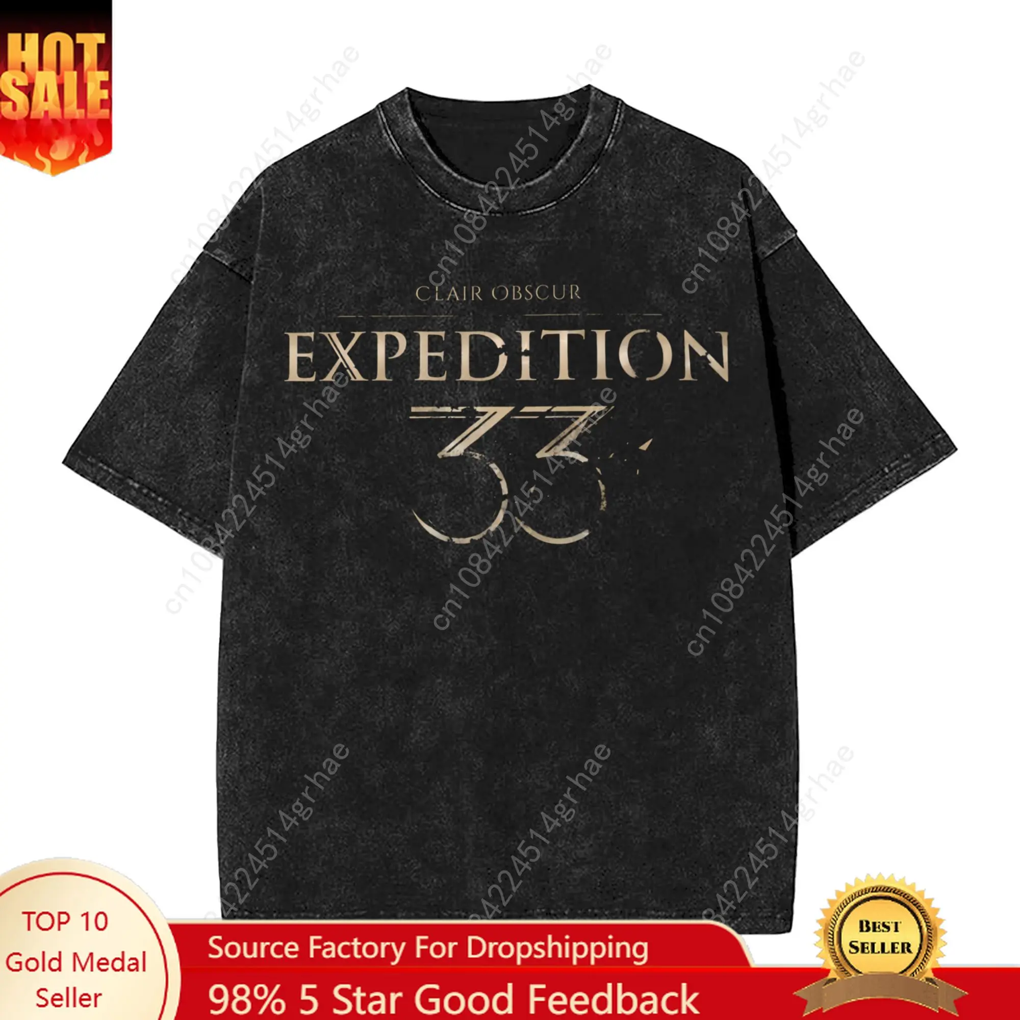 Camisetas Clair Obscur Expedition 33 para hombre, camiseta de ocio de algodón puro, camisetas de videojuegos con cuello redondo, camisetas de manga corta estampadas