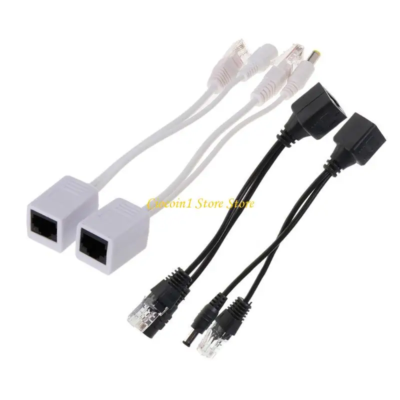 A3PC RJ45 Injector POE Splitter Adapter Cable Passive Power Over Ethernet 12-48V