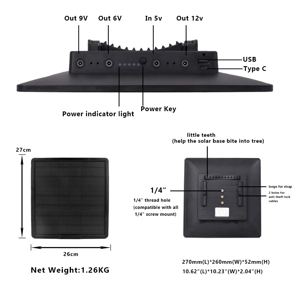 BL25A Multi-function Three-in-one Solar Panel Built-in Battery 6v 12v Voltage With Main Control Built-in Inverter