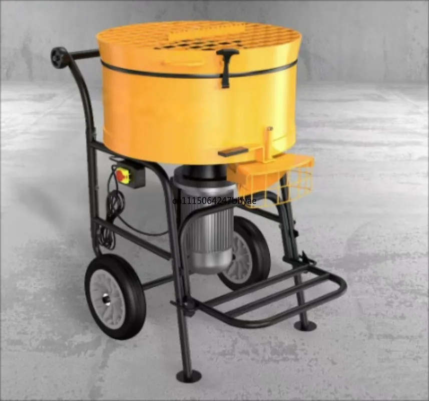 For 120L Portable Electric Forced Pan Mixer,Mobile Wheel Concrete Cement Mortar Screed Mixer for Construction