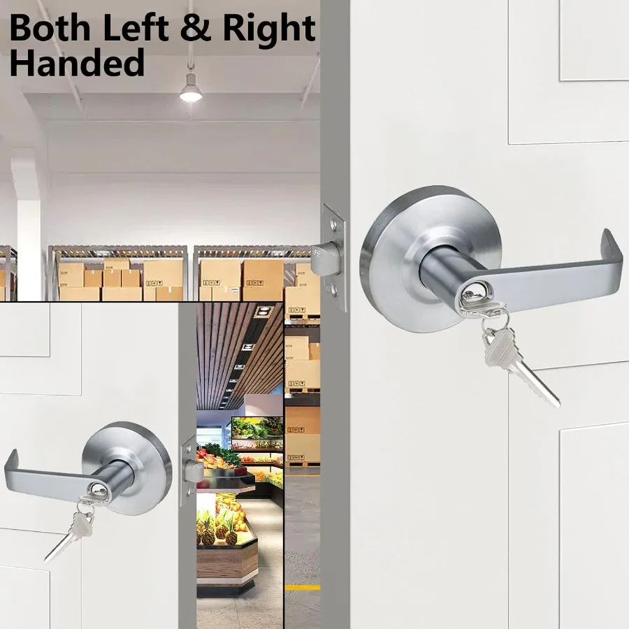 رافعة باب غرفة التخزين التجارية شديدة التحمل من الكروم الساتان مع مفتاح بمقبض مختلف لكل من اليد اليسرى واليمنى #6