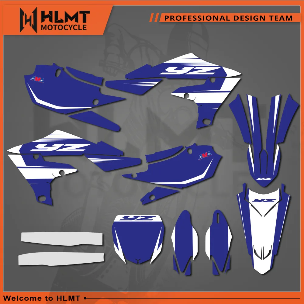 Hlmt Motorfiets Grafische Stickers Voor Yamaha Yz450f Yzf450 2018- 2021 2022 Yz250f Yzf250 2019 2020 2021 2022 2023