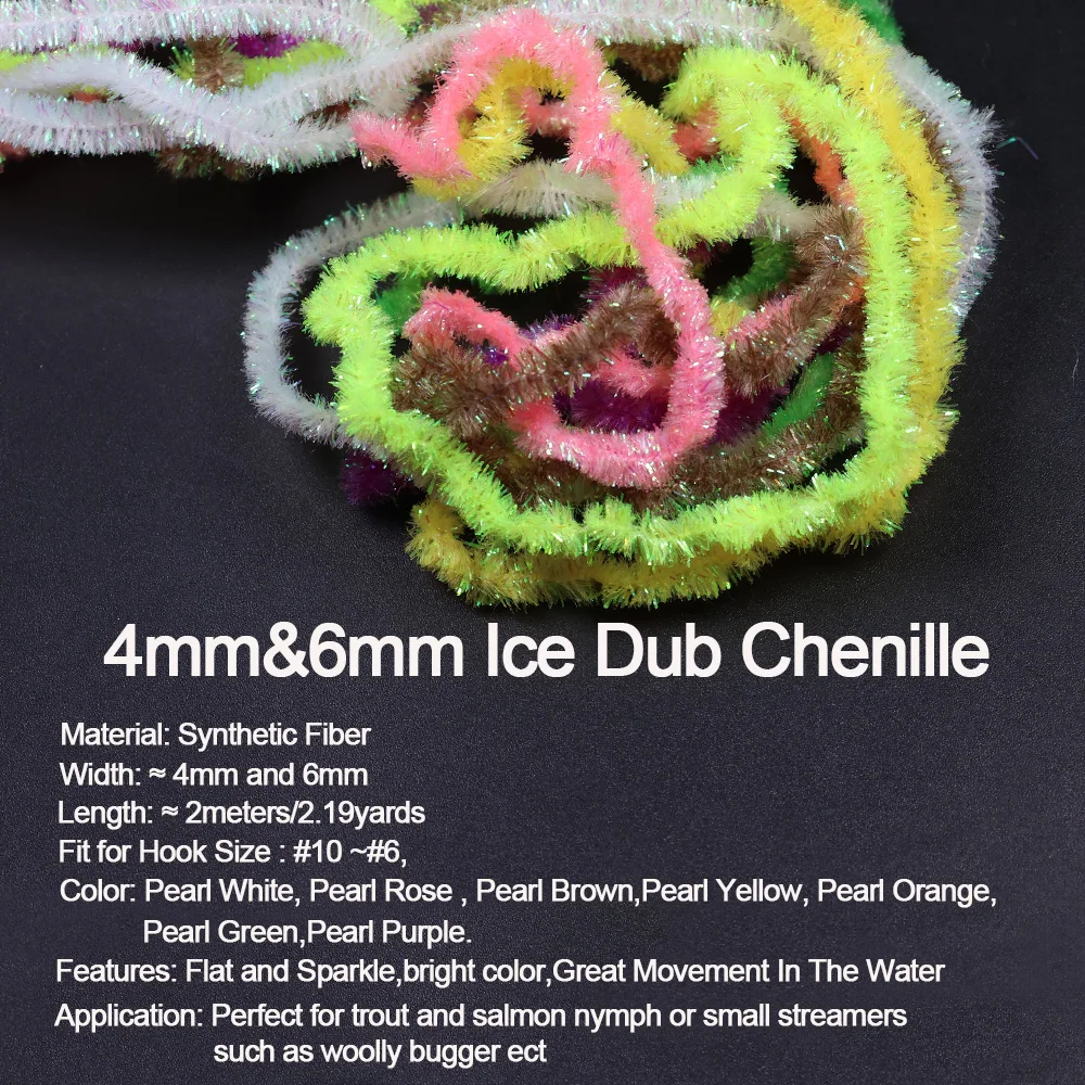 2bag 4mm/6mm Ice Dub Chenille  - đánh giá và giá Fishing Equipment Fly