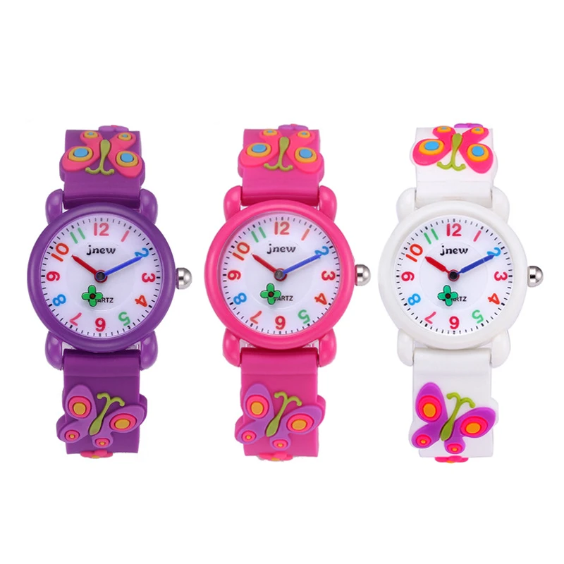 UTHAI C20 Children's 3D Cute Butterfly Cartoon Watch, Confortável, Impermeável, Escola Primária, Girls Meet Time, Relógios Infantis, Presente
