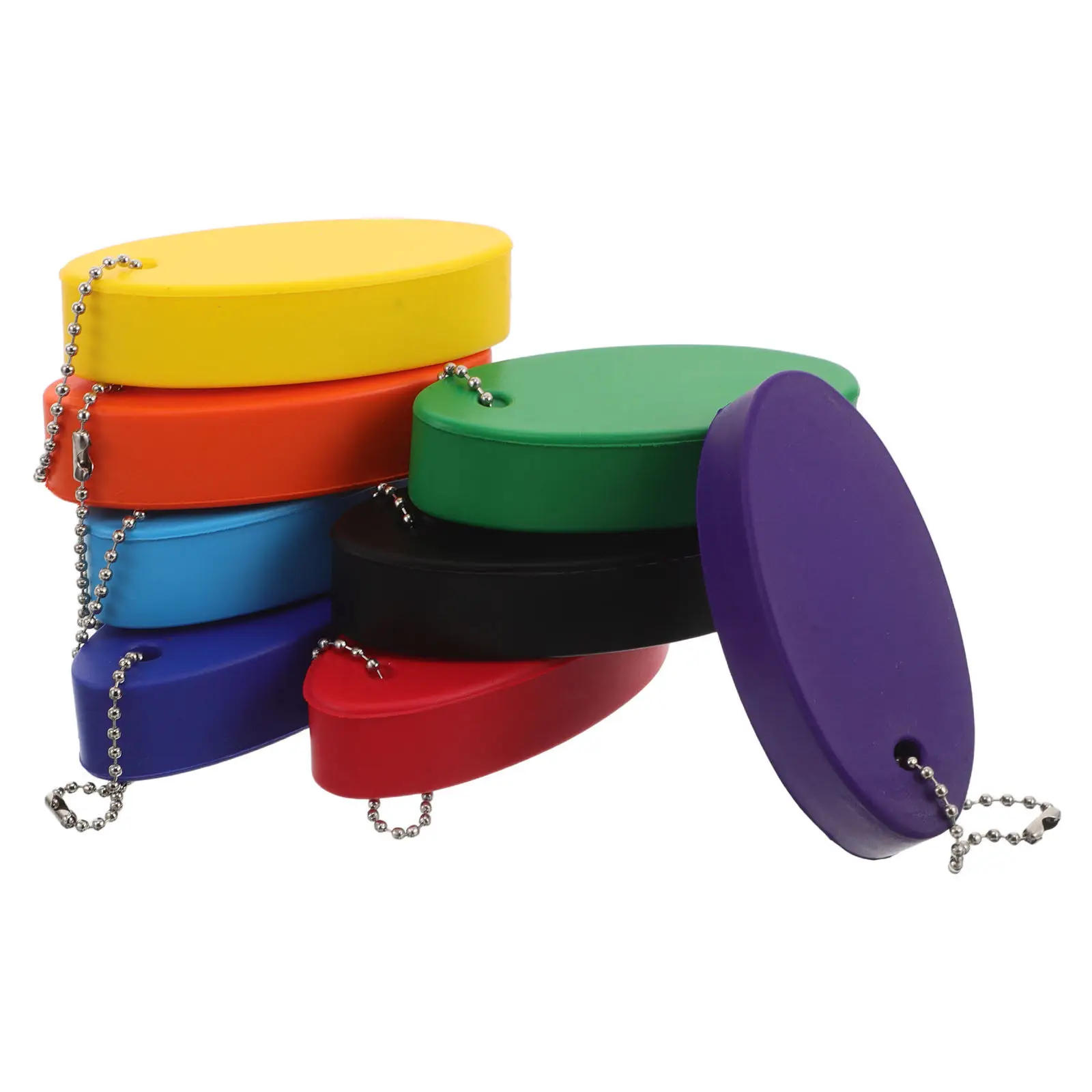 8Pcs Foam Floating Oval Keychain Buoy Bright Colors Boating Fishing Sailing Outdoor Water Sports Key Holder Foam Oval Key Holder