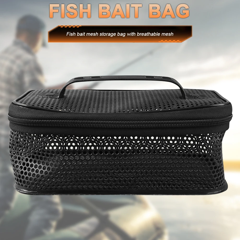 Portable Fishing Tackle Storage Pack Mesh Hollowed Out Bait Lure Hook Handbag Breathable Large Capacity Fishing Gear Accessories