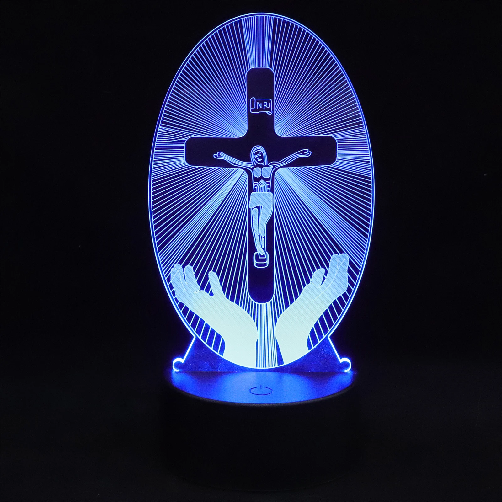 

Jesus Cross Acrylic 3D Night Light USB Powered Desktop Lamp Warm Light for Bedroom Home Church Bar Decor Desktop Night Lamp