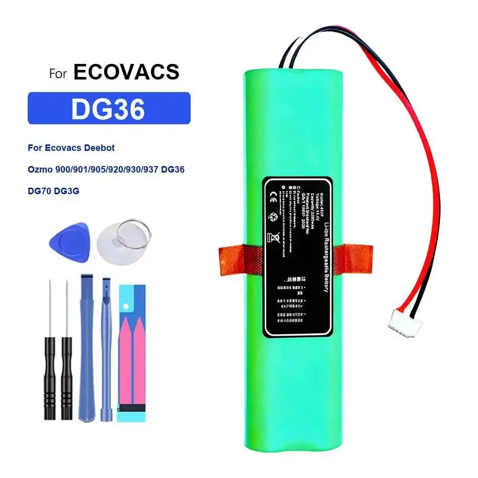 

Аккумулятор для робота-пылесоса 3400 мАч для Ecovacs Deebot Ozmo 900 901 905 920 930 937 DG36 DG70 DG3G