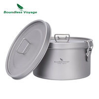 Boundless Voyage Titanium Dinner Box Multi-Functional Food Storage Container with 2 Lids  for Picnic, Travel, School Lunch Box