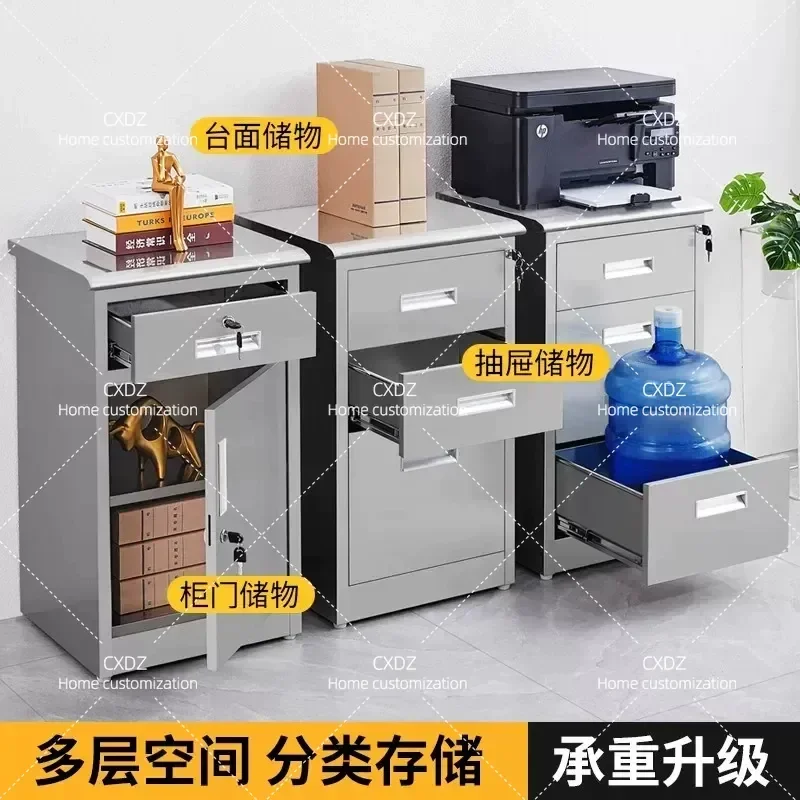 304 Stainless Steel Storage Cabinet Low Double Door with Lock for Office Documents Equipment Drug Outdoor Tool Organization