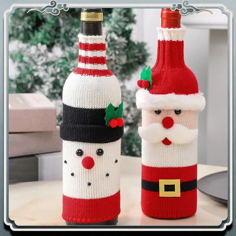 Resistente maglione di Natale Copri bottiglia di vino Copri bottiglia di vino per decorazioni natalizie-Decorazioni per feste maglione di Natale