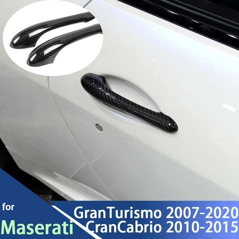 

For Maserati Gran Turismo GranTurismo Gran Cabrio GranCabrio Real 3K Dry Carbon Fiber Door Handles Hanle Protective Cover Caps