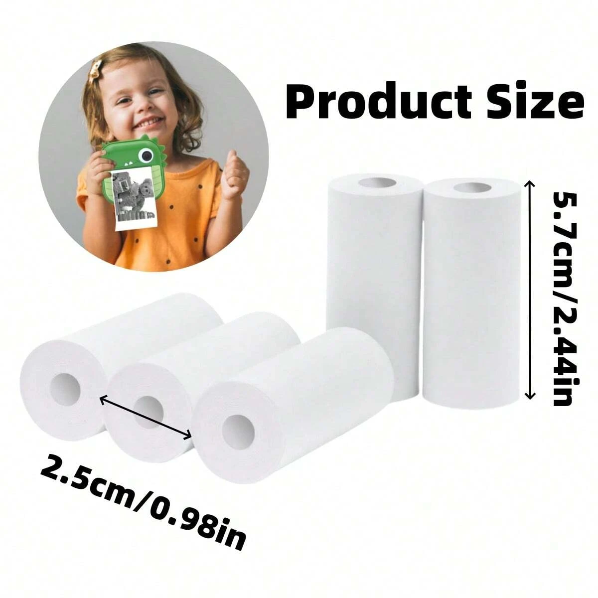 Mini Thermal NO-Sticker Paper 57mm For Picture Photo Portable Printer Thermal Paper Printing Paper For Pocket Printers Camera
