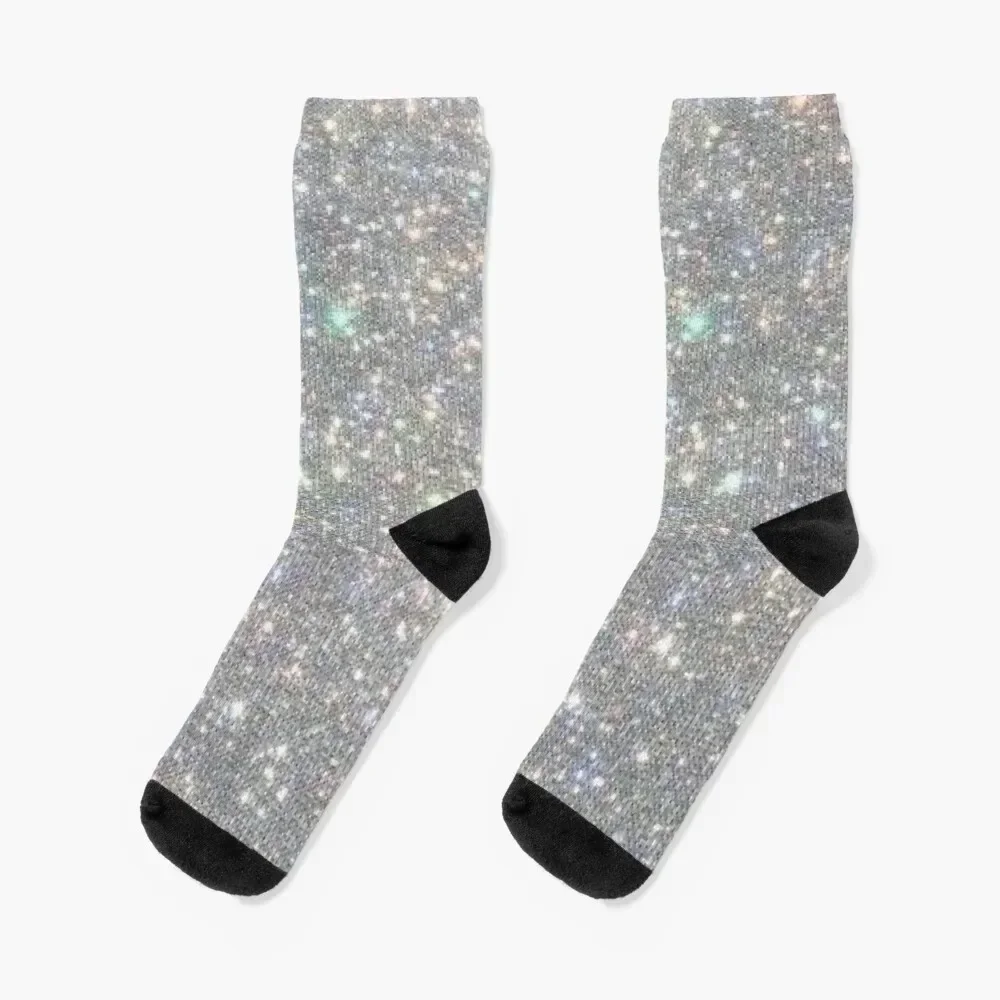 Silver Glitter Socks winter gifts winter thermal valentine gift ideas warm winter Women's Socks Men's