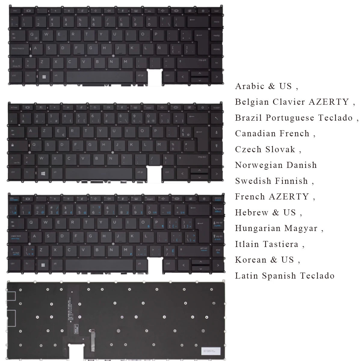 Teclado árabe Beglain Brasil CF checo DK francés hebreo húngaro italiano coreano latino para HP EliteBook x360 1040 G7 G8 retroiluminado