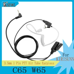 Auricular W65 para Radio KIRISUN T60, T65, S49, 1 pin, 3,5mm, PTT, tubo de aire, accesorios para walkie talkie, 1 par, 1 par