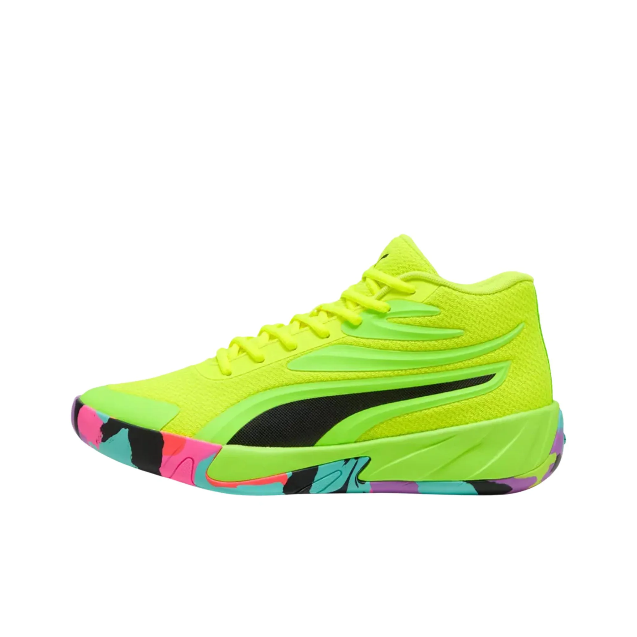 PUMA Court Pro Slip Resistant Abrasion Resistant Mid top Basketball Shoes Men's Yellow 311394-02