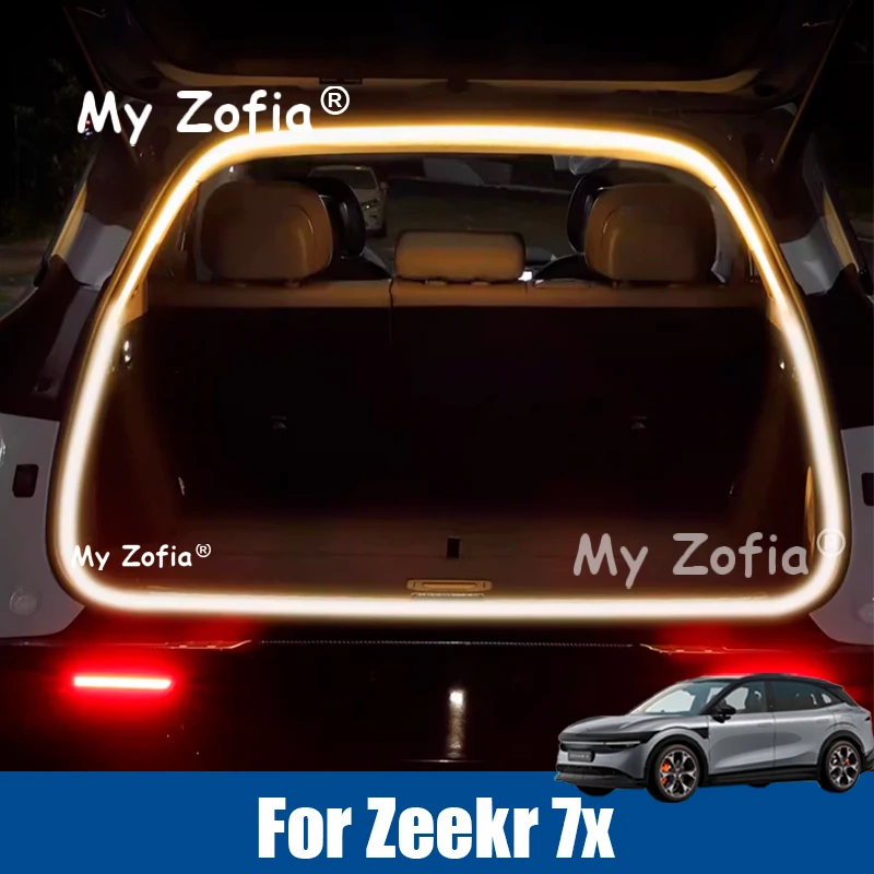 For Zeekr 7X 2025 2026 Car Rear Trunk LED Light Bar Strips Trunk Decorative Lamp Strip Automatic Light Accessories