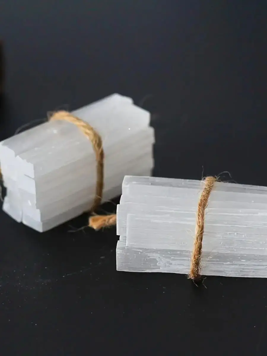 5/10/20 Stück Selenit-Stick-Chips, Kristallstäbe, Gipssstäbe, weiße Gipskwarts-Mineralpunkte für Meditation, dekorative Anzeige – Detail 3