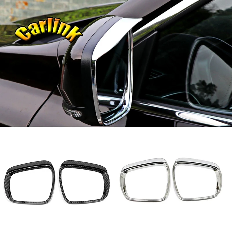 

For Renault Kadjar Koleos 2016-2019 ABS Chrome CarbonCar Rearview Mirror Block Rain Eyebrow Frame Cover Trim Accessories 2pcs