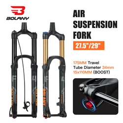 Bolany 175mm Travel 27.5/29inch MTB Bike Fork Thru Axle 15*110mm BOOST Fork  Rebound Adjustment Bicyle Fork Down Hill For DH AM