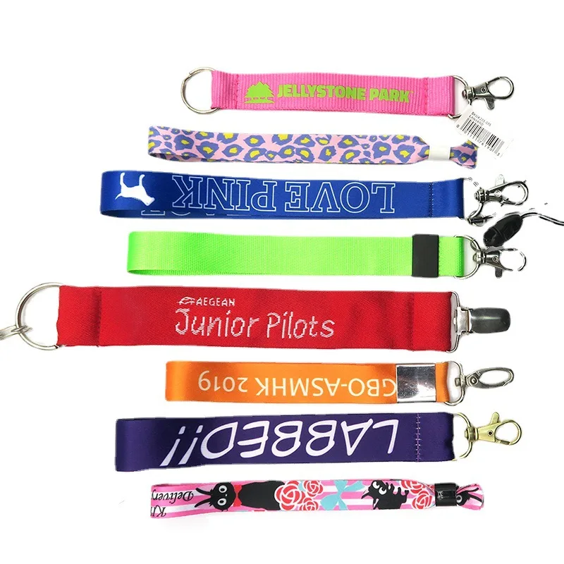 50pcs Short Key Rope With Full Color Custom Logo Personalized Lanyard Print My Logo Company Name for Key Chain Document ID Card