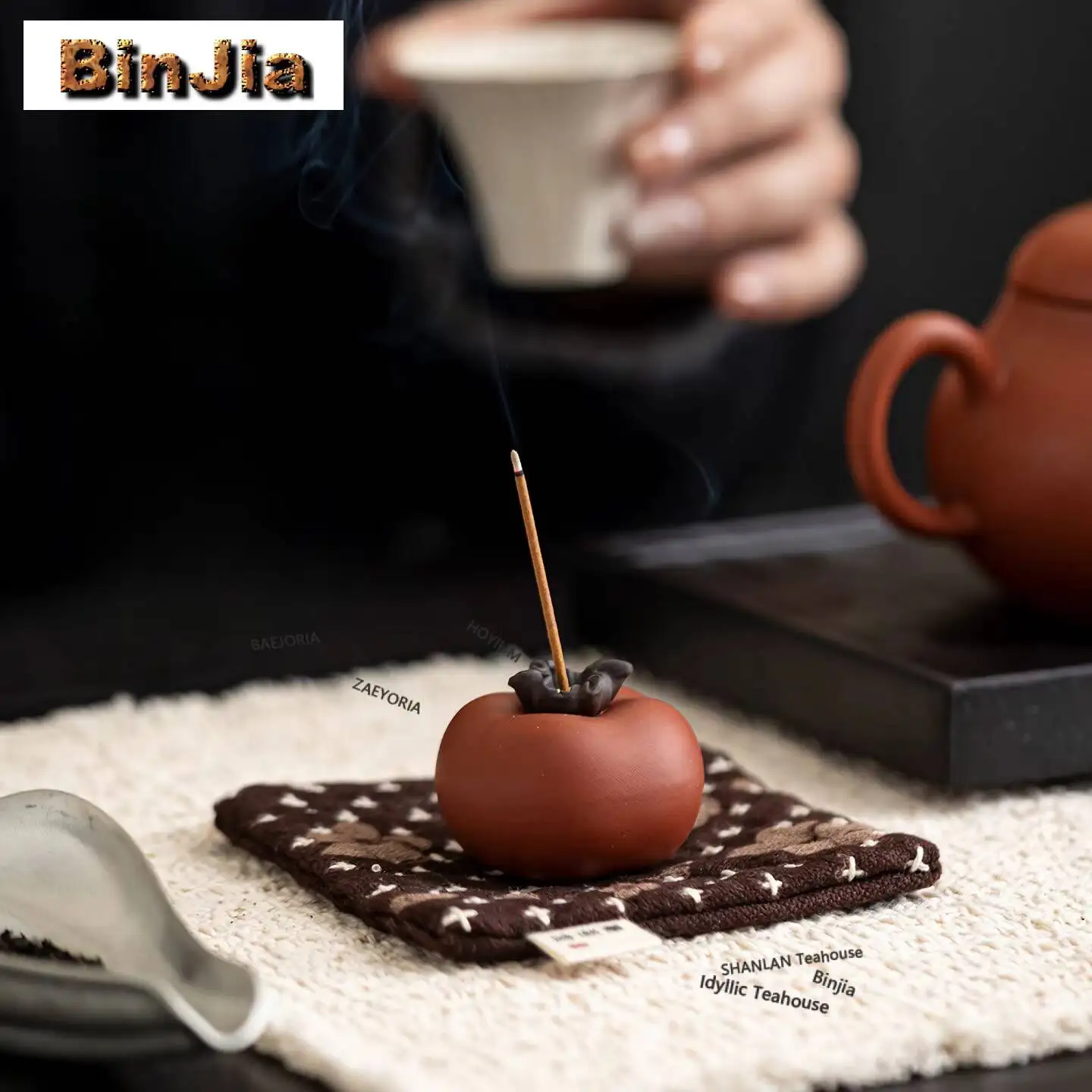Persimmon-shaped Incense Holder Diffuser Incense Burners Consecrate Scented Aromatic Candles Censer Teaset Ornaments Gifts