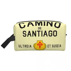 Custom Buen Camino De Santiago Travel Cosmetic Bag Compostela Peregrino Makeup Toiletry Organizer Ladies Beauty Storage Dopp Kit