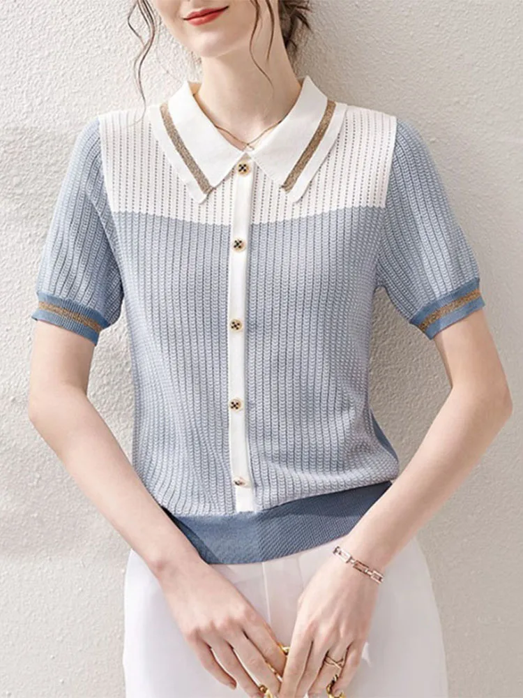 الحرير الجليدي الجوف خارج ort Sve محبوك irt عادية التخسيس الصيف أعلى طوق قاعدة irt Faionable تخفيف Sle #4