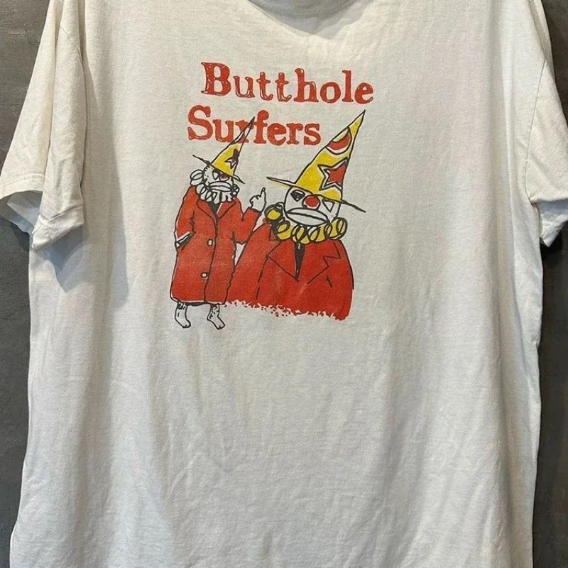 

Butthole Surfers Surfers Band Punk Psychedelic Rock Винтажная мужская и женская летняя повседневная спортивная хлопковая футболка с короткими рукавами