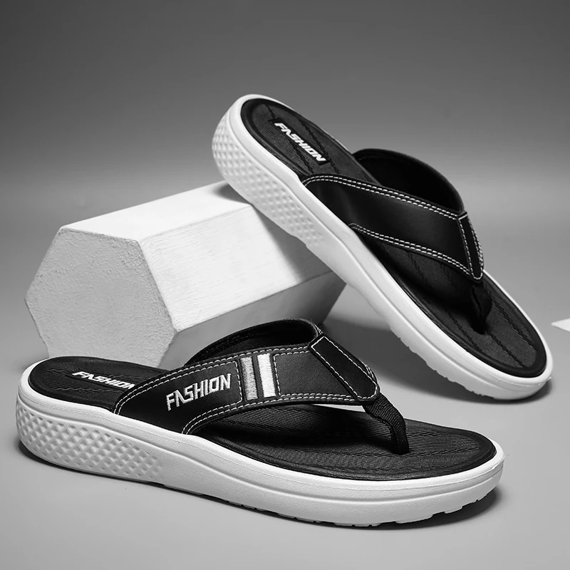 

Мужские летние шлепанцы для улицы и дома, удобные сандалии-слайды, нескользящие пляжные тапочки для мужчин