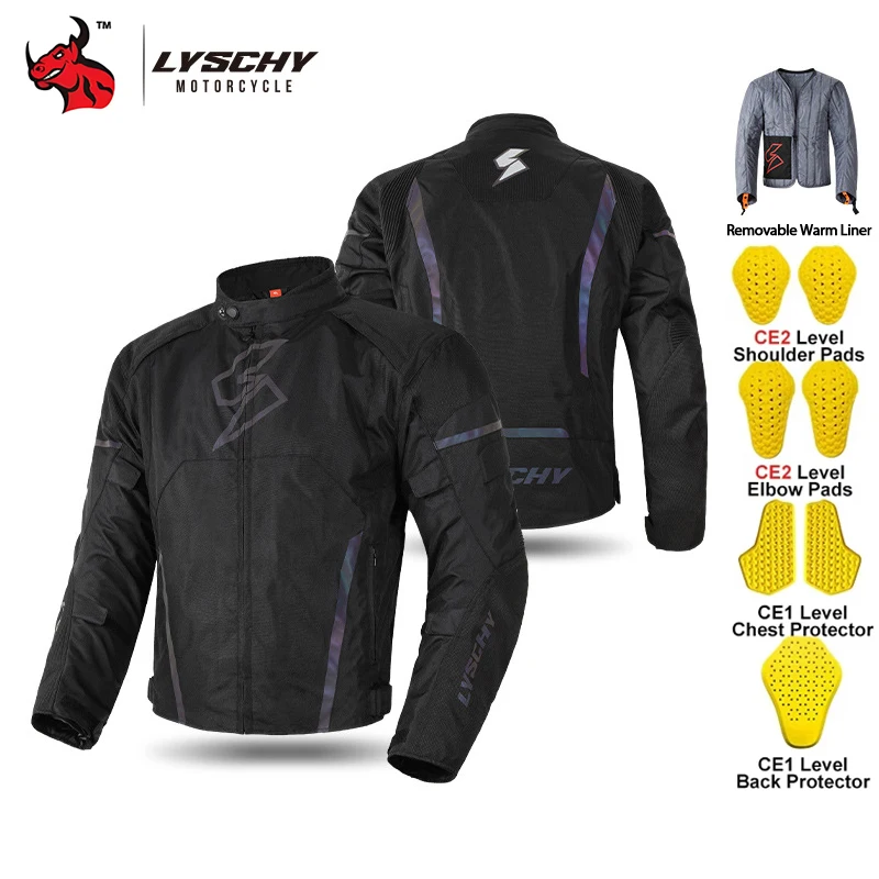 

Waterproof Motorcycle Jacket 4 Seasons Warm Motorbike Jacket With Removable Liner Anti Fall CE Level-2 Motocross Jacket Men