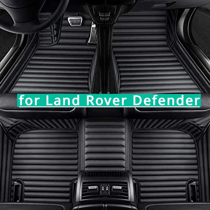 Custom Car Floor Mats For Land Rover Defender Waterproof Interior Accessories  Auto leather Carpet Rugs Foot 2020-2023-2024