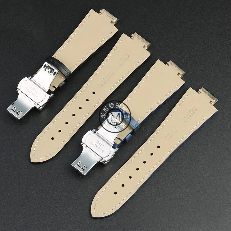 Leather Watch band For MAURICE LACROIX AIKON Series AI6008 AI1018 AI6038 AI6058 Embedded Steel Grain Watch Strap Men Bracelet