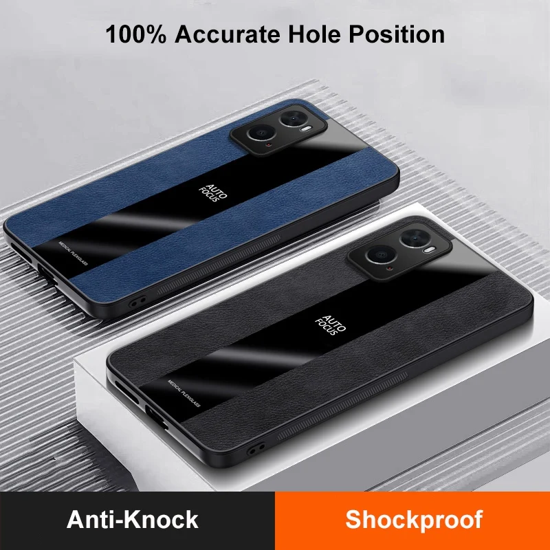 Ring Holder Leather Case For OPPO A36 A76 A96 4G Back Cover Luxury Magnetic Silicone Protection Phone Case For OPPO A96 5G Coque